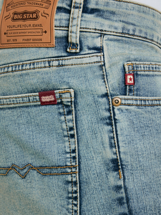 Pánske slim džínsy s efektom prania TERRY HIGH WAIST 185